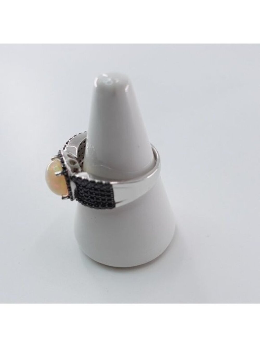NIP JTV Fire Opal Black Spinel Sterling Silver Ring DOCY480-10 Sz 10 Multicolor - Picture 2 of 12